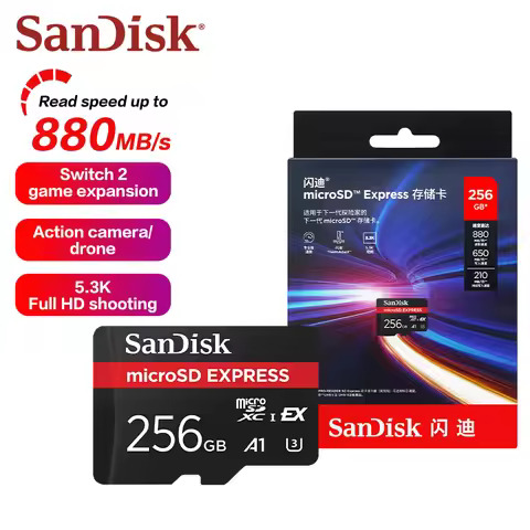 SanDisk microSD Express Card 128GB 256GB TF Memory Card read speed up to 880MB/S U3 A1 MicroSDXC 5.3
