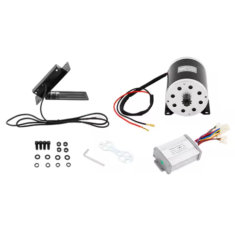 36V 800W Electric Brush Motor Kit, 2.8N.m Torque Reversible Brushed DC Motor with Controller Foot Pe