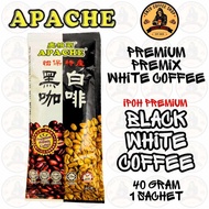 APACHE WHITE COFFEE - BLACK WHITE COFFEE IPOH PREMIUM INSTANT COFFEE DRINK - 1 SACHET X 40 GRAM