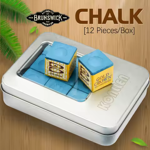 BRUNSWICK Chalk Pool Cue Chalk 12 Pieces For Chinese Black 8/9 Blue Oily Fine Powder Durable Profess