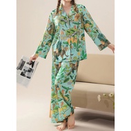 ❀Sleepwear for Women Jungle Parrot Print Two Piece Pajama Set Women's Pajamas Exquisite and Beau ☟☠