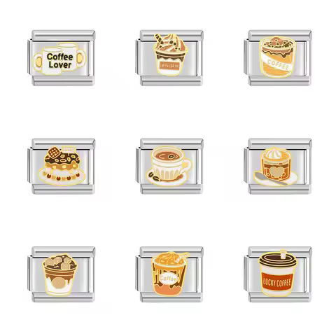 Italian Charm Store Italian Charm Bracelet Stainless Steel 9mm Y2K Diy Coffee Lover Series