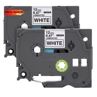 Label Tape Replacement for  P- TZe Label Tape 12mm 0.47 Inch Laminated 26.2 Feet Black on White(8M),
