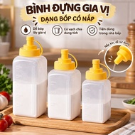 Multi-purpose spice powder bottle with lid, squeeze powder bottle with graduated capacity gdgs66