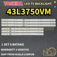 43L3750VM TOSHIBA LED BACKLIGHT BARU / READY STOCK 43L3750