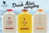 Forever Aloe Vera Gel,  Berry Nectar &amp; Aloe Peach.  Pomesteen Power 1 Litre