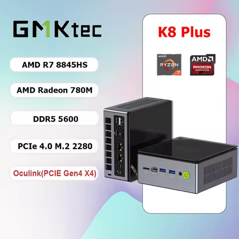 GMKtec K8 Plus Gaming Desktop PC AMD R7 8845HS Gaming Mini PC 8-core 16-thread 32GB DDR5 1TB SSD Wor