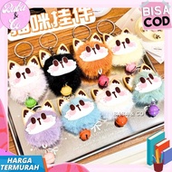 GANTUNGAN CAT POMPOM FUR KEYCHAIN BELL POM POM CAT FUR KEYCHAIN CUTE UNIQUE CAT FUR POMPOM BELL KEYC
