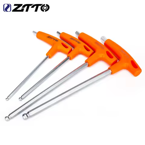 ZTTO Bicycle Allen Key 4mm 5mm 6mm Screw Wrench Long Arm Hex Hexwrench with Ball End Made of Heat Tr