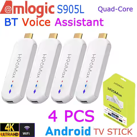 4PCS 2PCS 1PC H96 Max M20 Android TV Stick Amlogic S905L Quad Core 4K WiFi BT Voice Assistant Remote