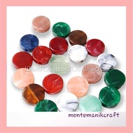 BEADS (12 pieces) MARBLE COIN BEADS 14 MM MONTEMANIK CRAFT