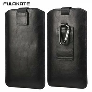 FULAIKATE Upgraded Men's Soft Leather Holster for iPhone12 Pro Max Simple Business Mobile Phone Bag Portable Skin Clutch Pouch