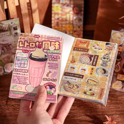 TIANZI Vintage Flavors Gallery Series Sticker Book 2Style 30/60 Sheets Creative Handbook DIY Scrapbo