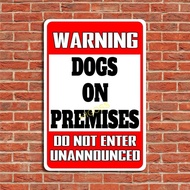 high quality Warning Dogs On Premises Do Not Enter Unannounced Metal Sign Security Beware of Dog Bit