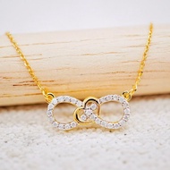 [ 📌พร้อมส่ง ] สร้อยคอพร้อมจี้อินฟินิตี้ เพชรแท้น้ำ100 💎 ทองคำแท้9K (ทอง37.5%) ✨เพชรเบลเยี่ยมแท้✨ ขาย