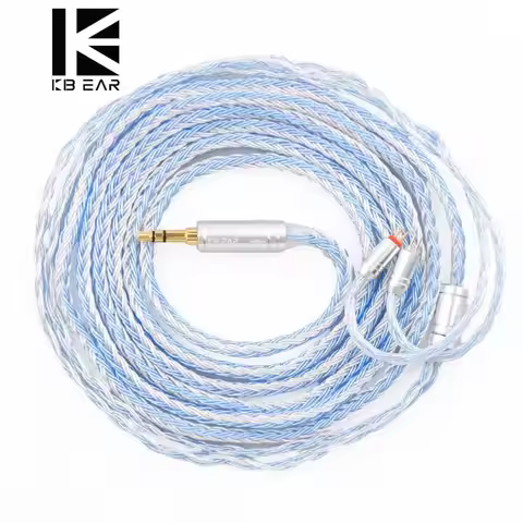 KBEAR ST16 Plus Crystal 16 Cores 2M Long Upgrade Cable 5N Single Copper Silver-plated MMCX/QDC/2PIN 