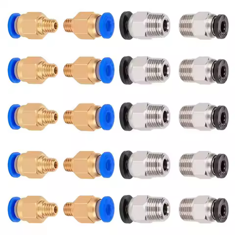 10Pcs PC4-M6 PC4-M10 Pneumatic Fitting PC4-M10 for Creality Ender 3/3 Pro/3 V2 Ender 5/5 Pro/5 Plus 