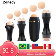 【YF】 2in1 Natural Volcanic Stone Face Massage Oil Absorbing Roller Body Stick Makeup Skin Care Tool Facial Pores Cleaning