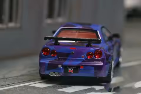 MINIGT Nissan GTR R34 5th Anniversary Limited Box No. 446 1/64 alloy simulation car model Collection