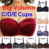 High Quality 34-46 C/D/E 1/2 Cup Seamless Bra Adjustable Plus Big Size Push Up Women Sexy Bra Underw
