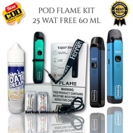100%Authentic Vape Pod Flame 25w Fullset Siap Pakai