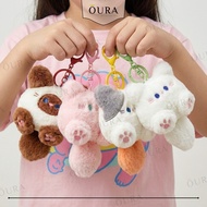 GANTUNGAN Cat Keychain Pink Cat White Cat Brown Cat Character Cute Cat Mini Cute Bag Keychain Keycha