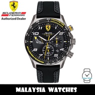 (100% Original) Scuderia Ferrari 0830718 Pilota Evo Quartz Chronograph Black Dial Black Silicone Str