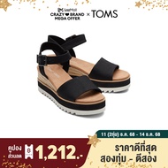 TOMS รองเท้าลำลองผู้หญิง รุ่น Diana Black Heavy Canvas (CE) รองเท้าลิขสิทธิ์แท้
