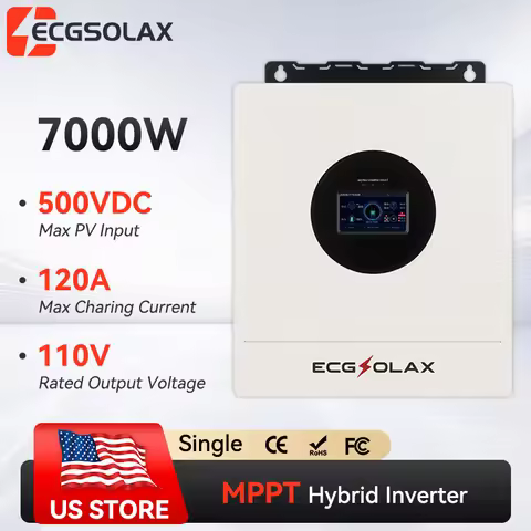 ECGSOLAX 7200W Hybrid Solar Inverter 48V 110V/120V Single Phase Pure Sine Wave Inverter 7.2KW With M