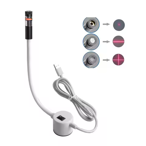 USB Powered DC5V Red Laser Guide Light for Cutting, Infrared Working Lamp with Magnetic Base, Sewing