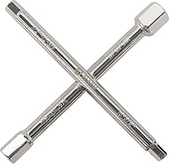 ALARM Plumbing Cross Wrench for Tap Extensions | Covers 11 Sizes | Mounting Wrench 200mm Chrome Plat