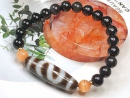 Tibetan Dzi Beads S Money Hook Dzi Beads 藏传至纯 S 金钱钩天珠 38.7x12.3mm