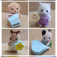 Sylvanian Babies Toy Poodle, Persian Cat, Tuxedo Cat, Squirrel Sylvanian Families Doll Figurine