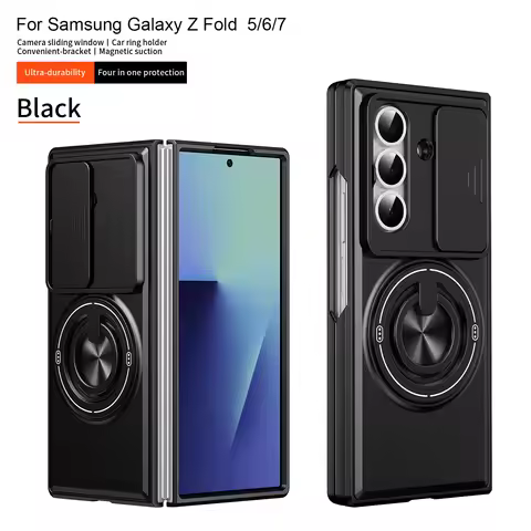 Case For Samsung Galaxy Z Fold 7 6 5 Stand Slide Camera Protector For Samsung Z Fold7 Fold6 Fold5 5G