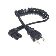 US Nema 1-15P Universa 2PIN Plug to IEC320 C7 Female AC Short Portable Cord PU Spring Strech Retract