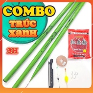 (FREE ACCESSORIES) GREEN BAMBOO Hand Fishing Rod 3H static lift 2kg fish load 4kg -5kg TX3H - HM2K M