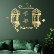 [herebuy] Eid Mubarak Acrylic Mirror Wall Stickers Self Adhesive Wall Decals Ramadan Festival Decoration