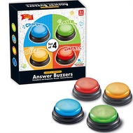 4Pcs Answer Buzzers With Lights Sounds Game Buzzer For Kids Quiz Party