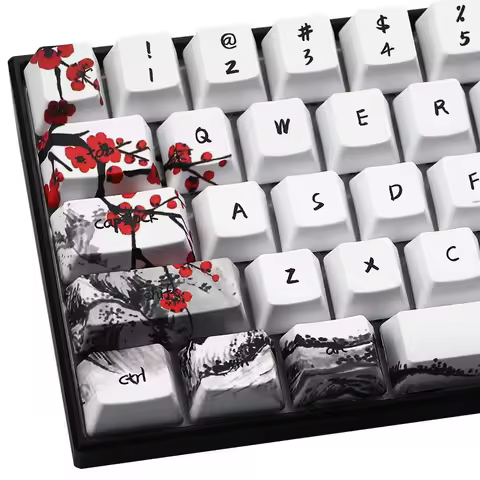 ONNL Novelty Allover Dye Subbed Plum Blossom 71 Key Profile Keycap for GH60 RK61 ALT61 Anne PRO2 GK6