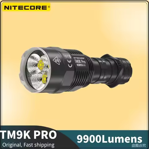 NITECORE TM9K PRO 9900Lumens High Output Self-Defense Tactical Flashlight, Type-C Rechargeable, Buli