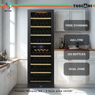 Tuscani BELLONA166 ( 2 ZONE ) Freestanding Wine Cooler Dual zone 416L 151 Bottle Capacity BELLONA110