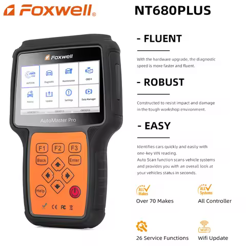 FOXWELL NT680 PLUS with WIFI All Systems Diagnostic Scanner with Oil Light/Service Reset+EPB Update 