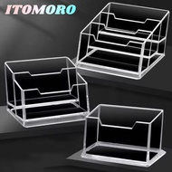 ITOMORO 1Pcs Business Card Box,  Transparent Acrylic Plastic Bussiness Card Holder, 1/2/3 Grids Scho