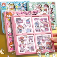 100 Sheets Cute Girl Journal Stickers PET Kawaii Stationery Scrapbooking DIY Decoration Material Diary Phone Kawaii Stickers