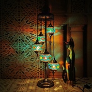 5 kepala Mediterranean lampu lantai Retro bilik tidur ruang tamu buatan tangan romantis turki lampu 