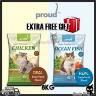 Proud Super Premium Cat Food 8kg - (Ocean Fish, Chicken, Makanan Kucing Proud) Cat Dry Food | Eleven