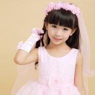 Bando Veil Pengapit Mahkota Bunga Pengantin Panjang Faring Anak Mahkota Bunga Tile Anak Bando Bandan