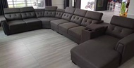 Nabucco N6125 7 Seater Corner Sofa Set【Water Resistance Fabric &amp;  Casa Leather 】 【Free 1 Console Table