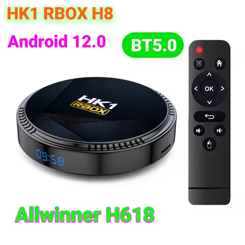 New HK1 RBOX H8 Android 12.0 TV BOX Allwinner H618 Support 2.4G/5G WIiFi BT5.0 HDR 10+4K ULTRA HD