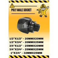 POLY MALE SOCKET 20MM - 32MM